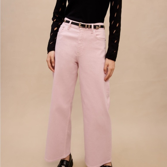 Maje Pink Wide-Leg Women Jeans - Picture 1 of 3